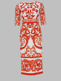 Dolce & Gabbana Abito In Charmeuse Stampa Maiolica