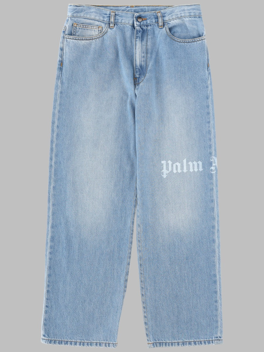 Palm Angels Logo Baggy Denim Pants Medium Boy