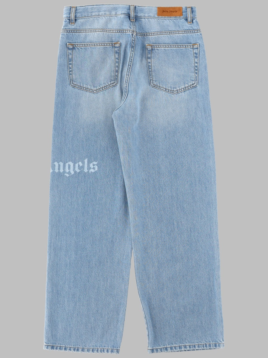 Palm Angels Logo Baggy Denim Pants Medium Boy