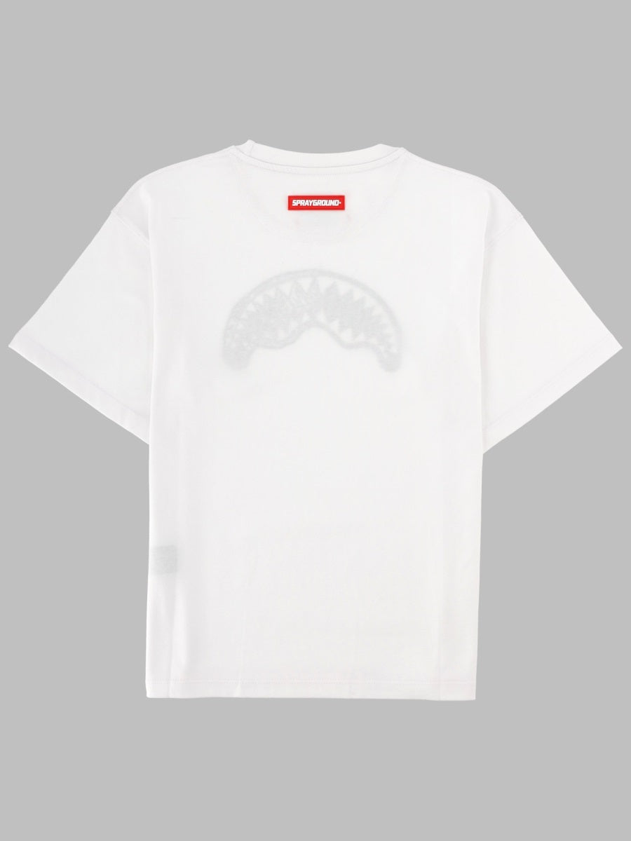 Sprayground Sketch Shark White Over T Shirt