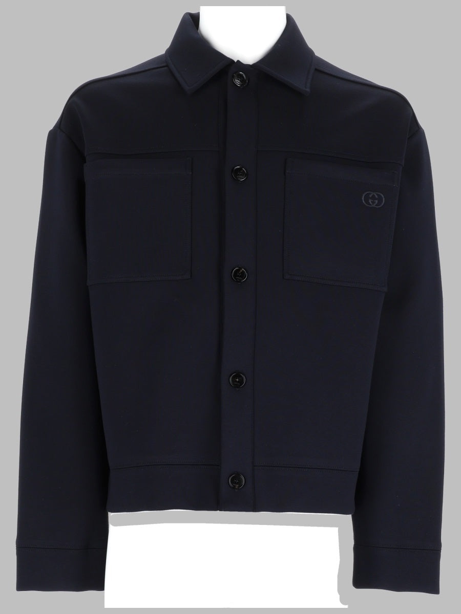 Gucci Giacca In Jersey Di Cotone Con Ricamo