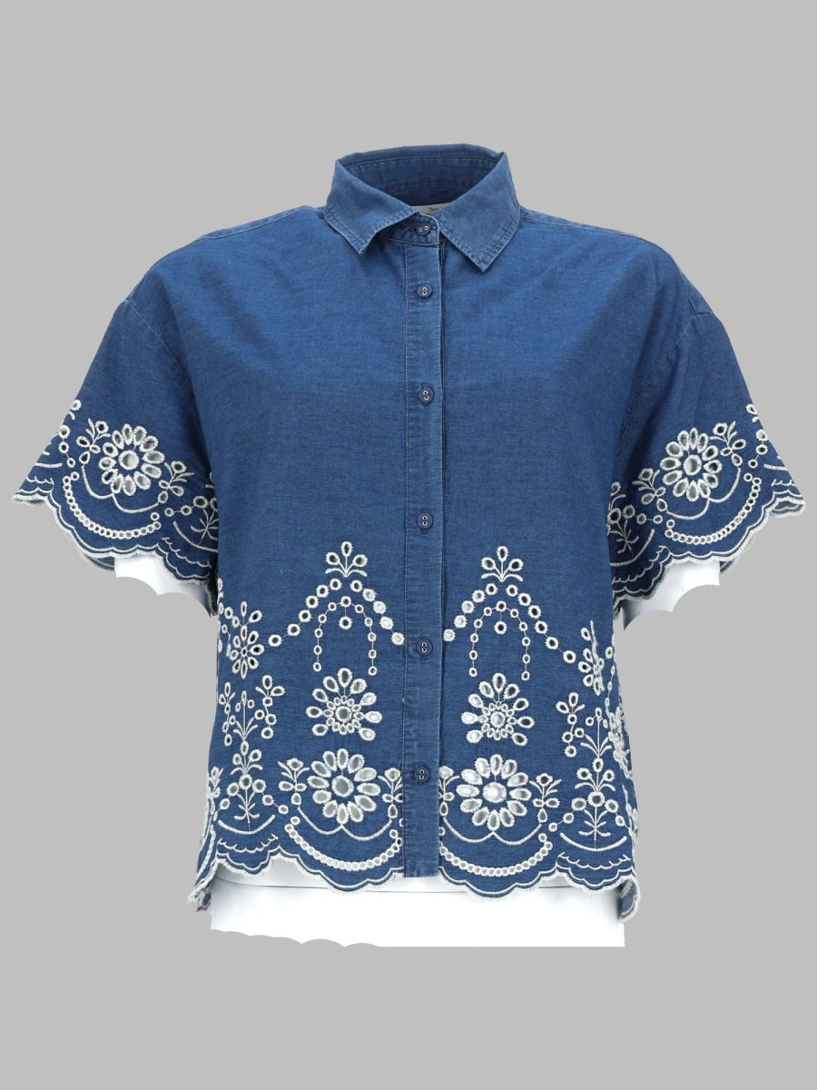 Mc2 Saint Barth Camicia "Clementine" In Chambray