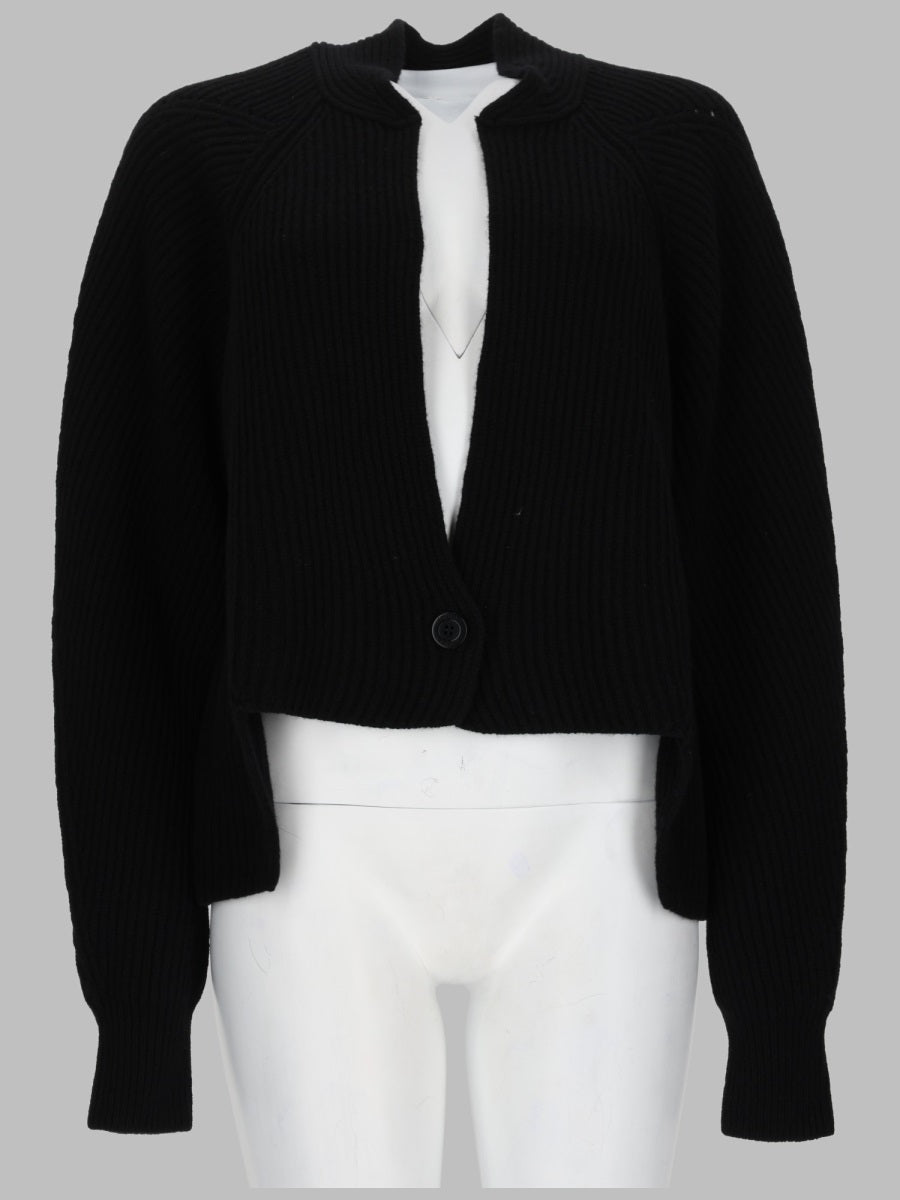Nude Ribbed Mini Knit Cardigan