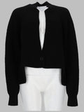 Nude Ribbed Mini Knit Cardigan