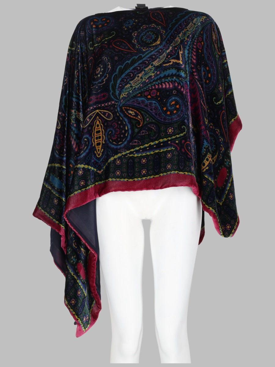 Etro Poncho Asimmetrico Con Stampa Paisley