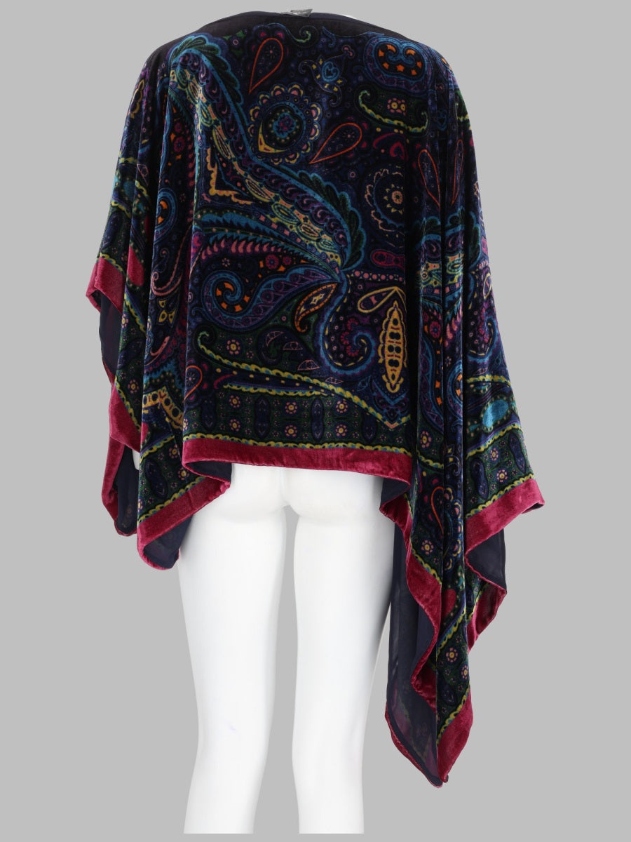 Etro Poncho Asimmetrico Con Stampa Paisley