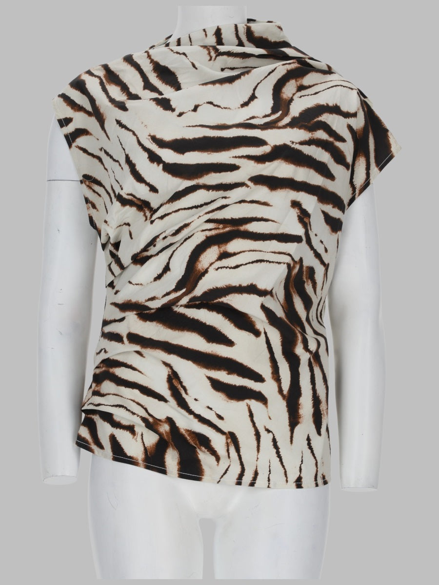 Ganni Top Con Stampa Animalier