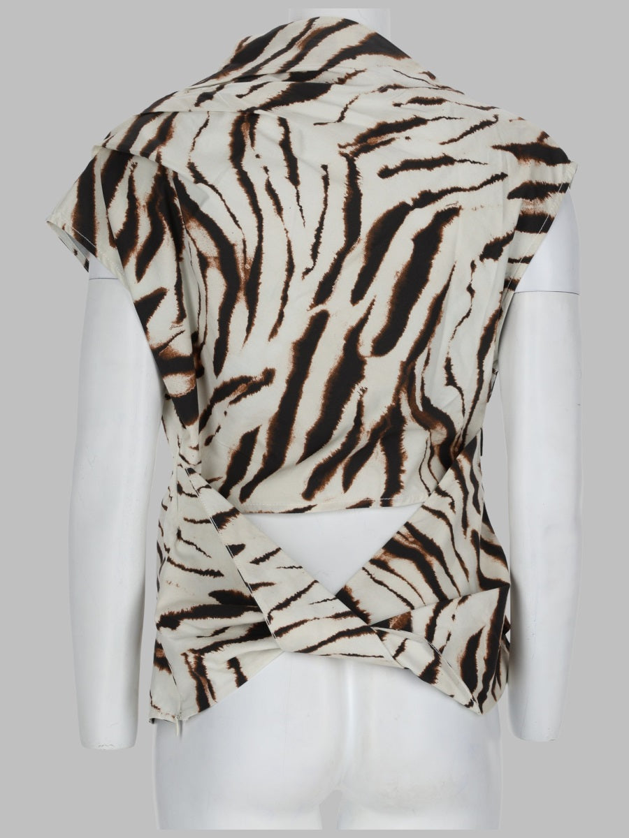 Ganni Top Con Stampa Animalier