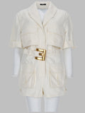 Balmain Jumpsuit Con Cintura In Denim