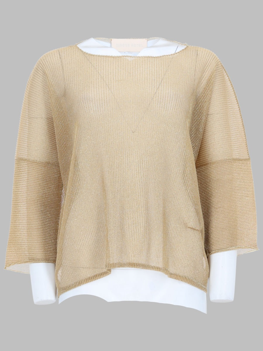 Circus Hotel Lurex Ribbed Top