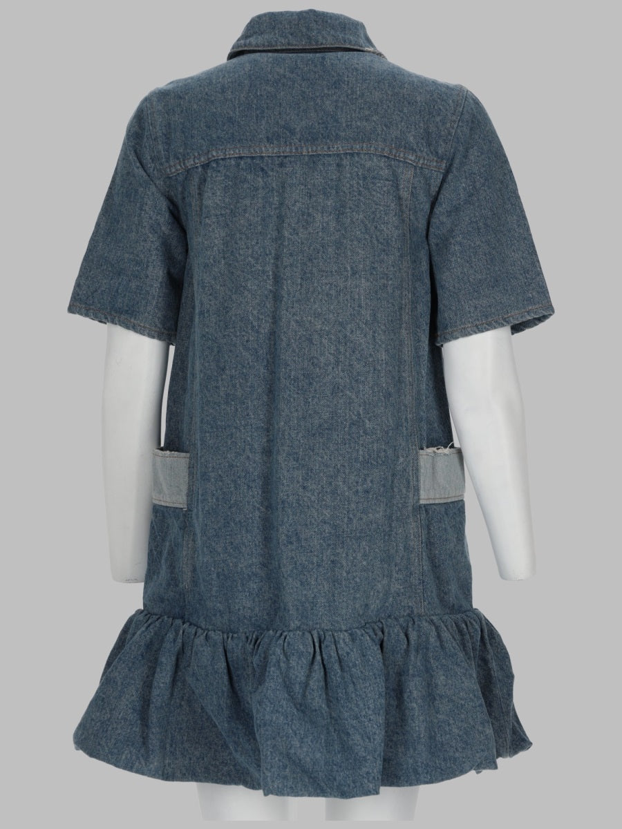 Ganni Abito In Denim Patchwork