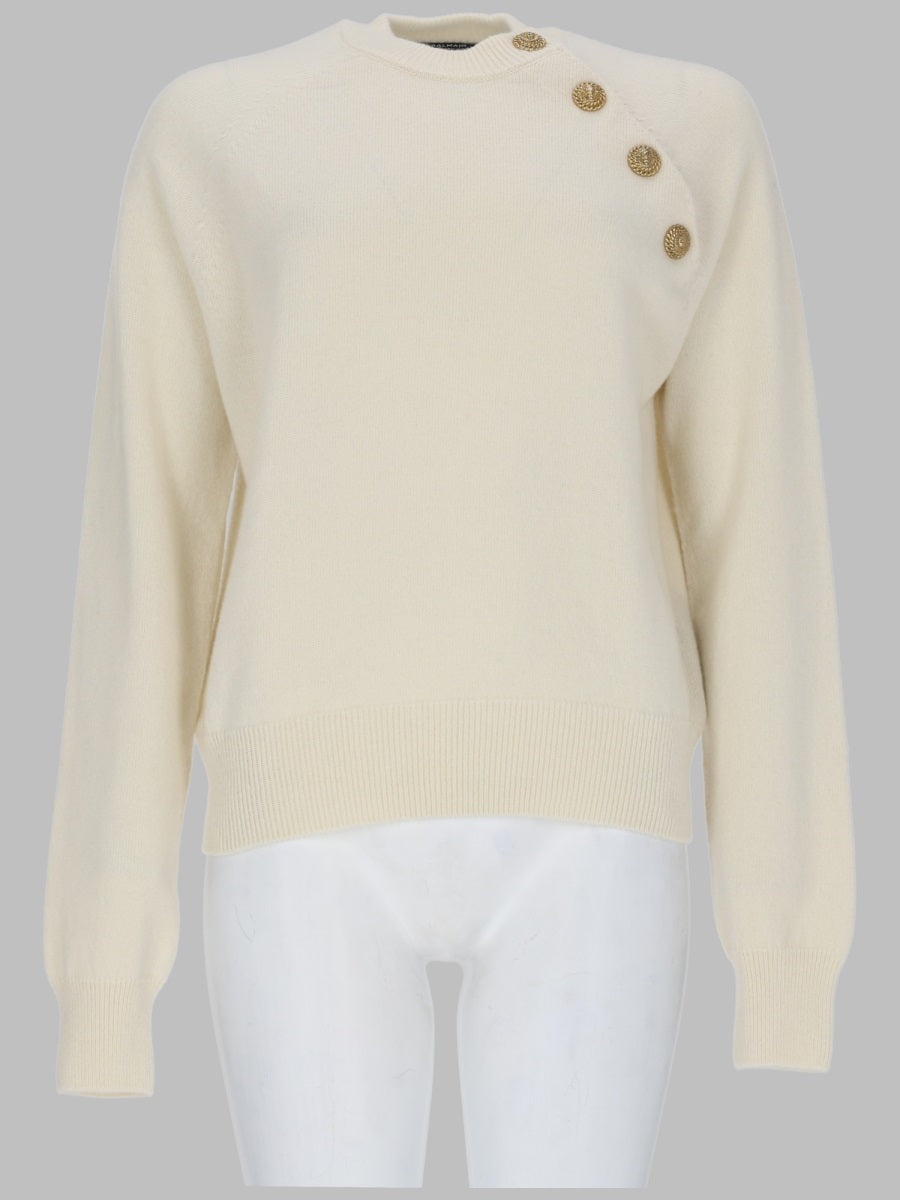 Balmain Maglia Con Bottoni Gioiello