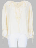 Chloé Top Con Volant E Scollo A V In Crêpe De Chine