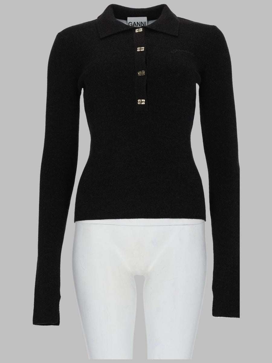 Ganni Polo In Maglia Di Lana