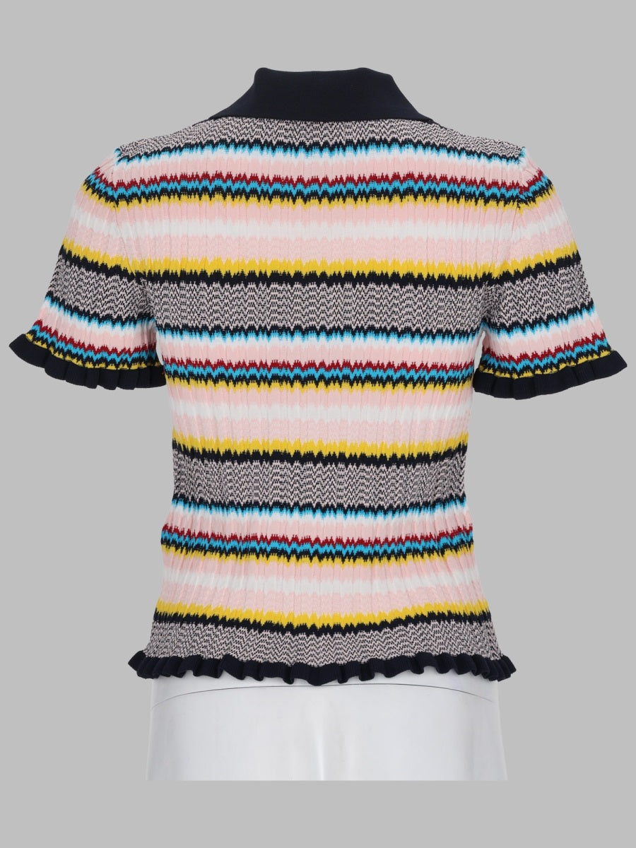 Casablanca Maglia Polo Con Motivo Chevron