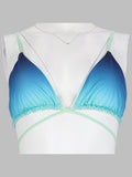 Casablanca Top Bikini Con Stampa Gradient E Perline