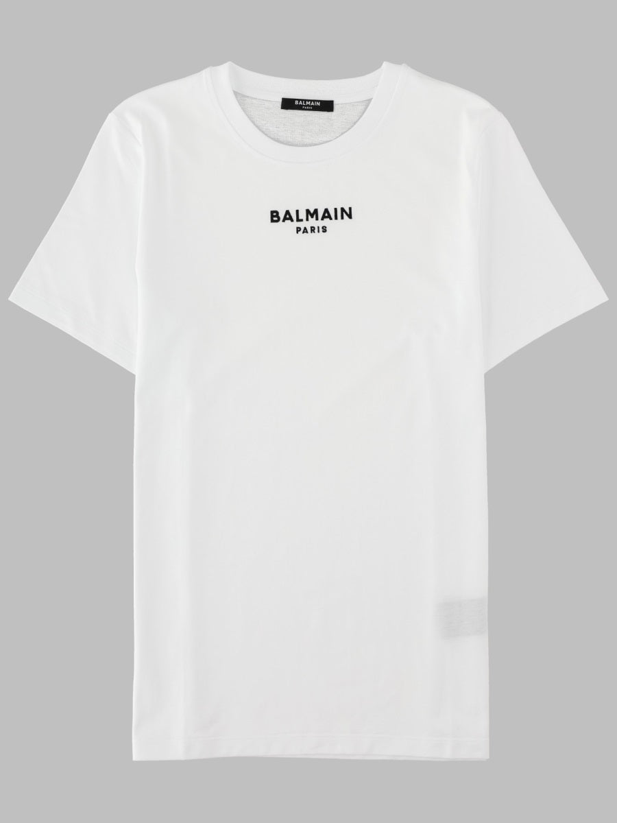 Balmain T Shirt Con Logo Ricamato