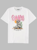Ganni T Shirt "Western Zebra Boot"