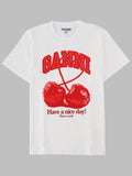Ganni T Shirt Con Stampa Ciliegia