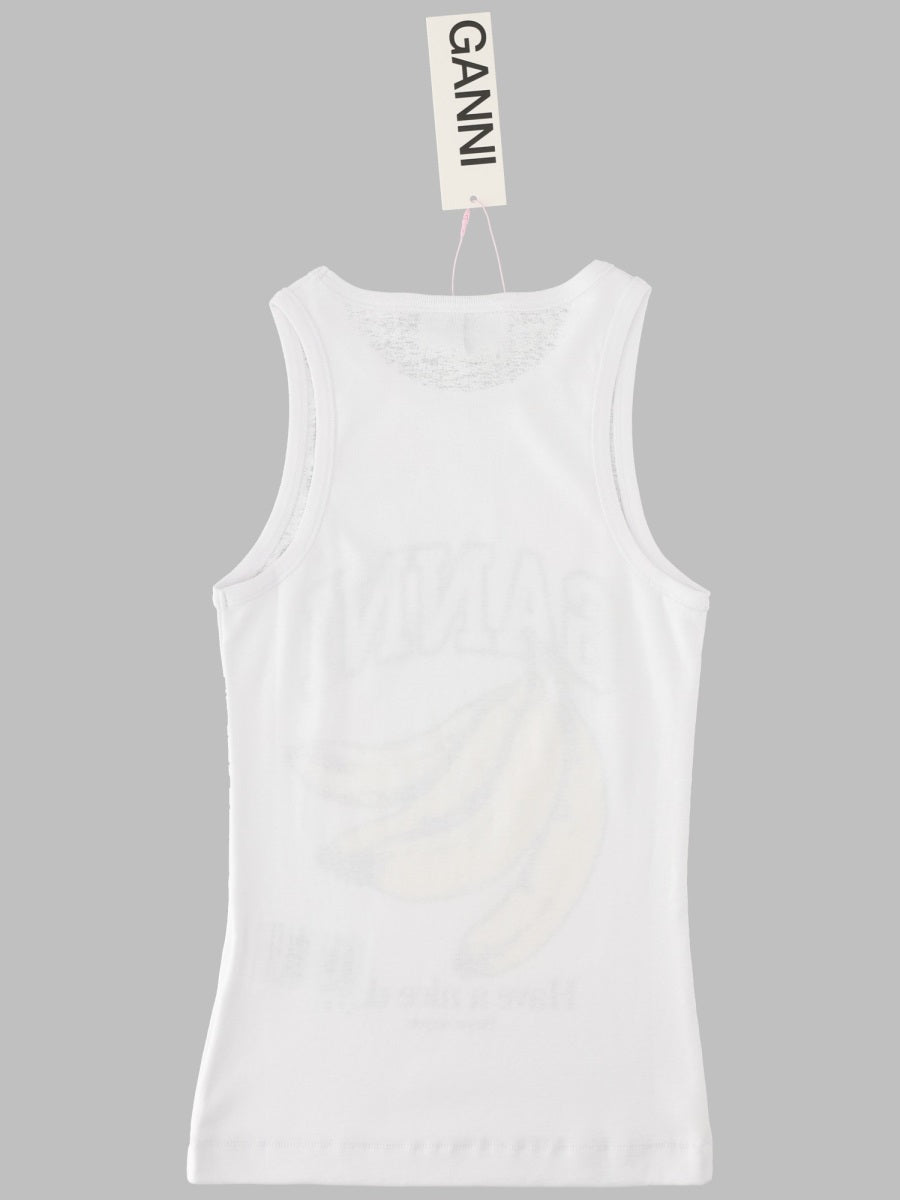 Ganni Tank Top Con Stampa Banana