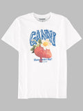 Ganni T Shirt Con Stampa Fragola