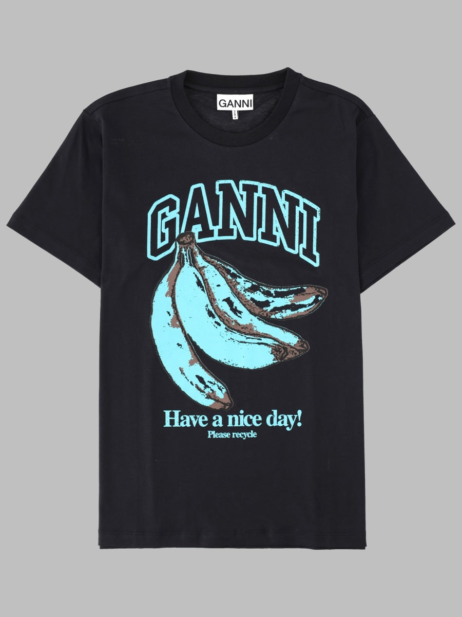 Ganni T Shirt Con Stampa Banana