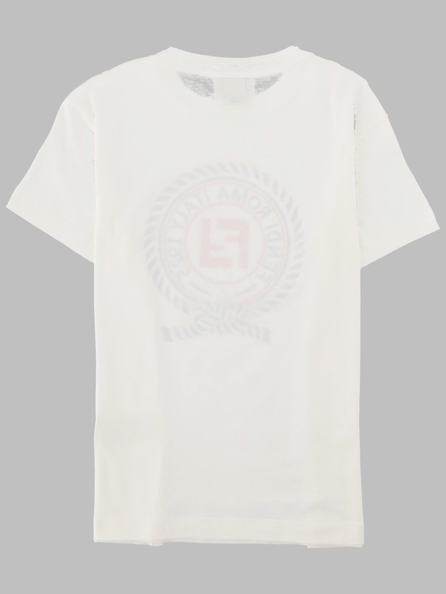 Fendi T Shirt Jersey Tinto Gesso
