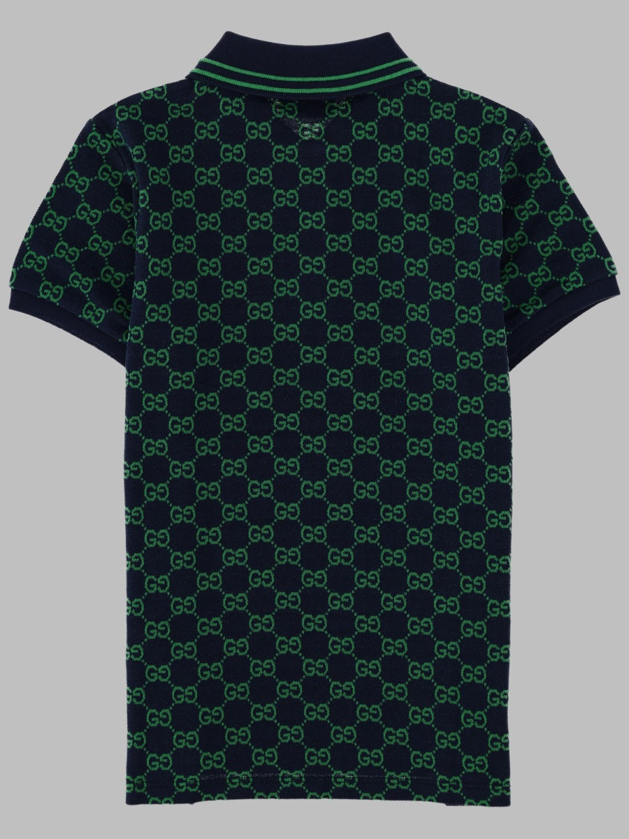 Gucci J S/S Polo Gg
Cotton Piquet/
Navy/Green