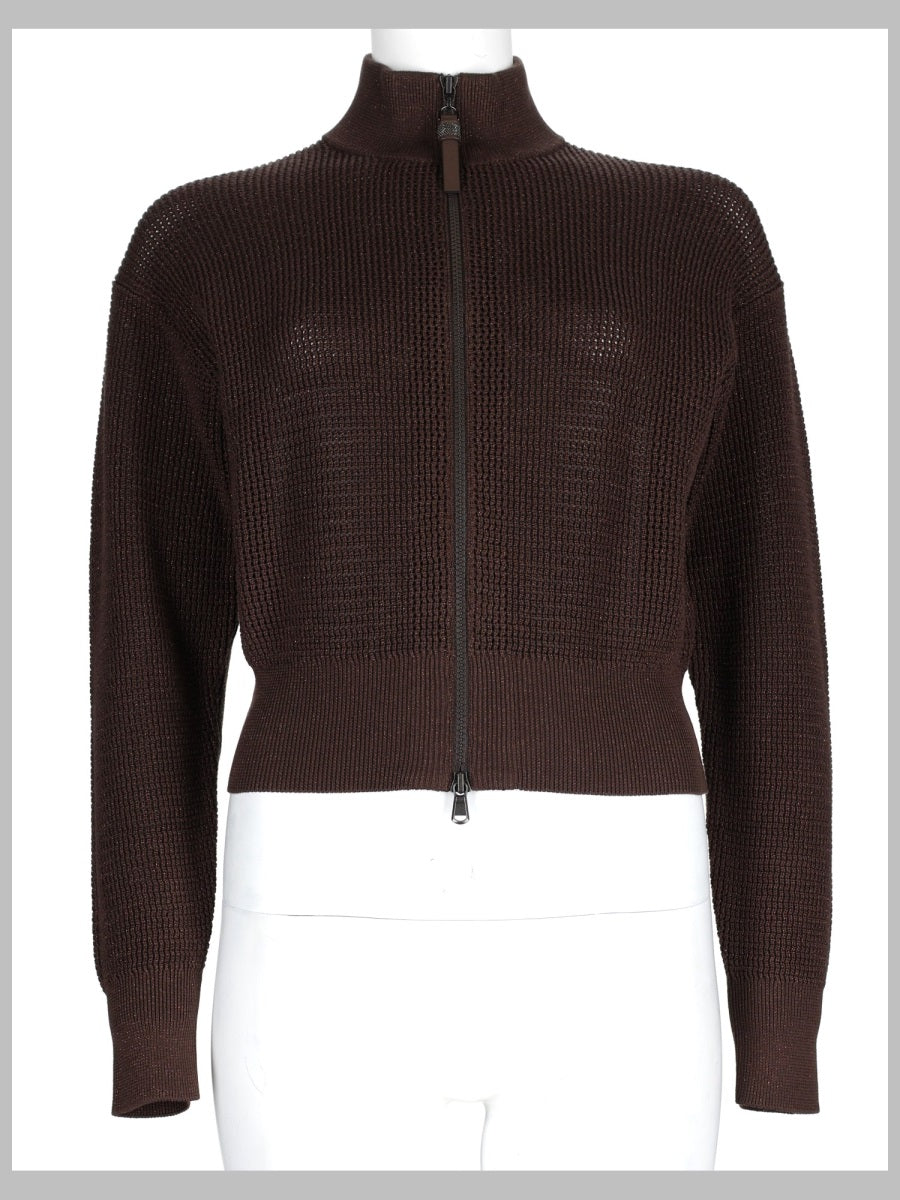Brunello Cucinelli Cardigan "Sparkling Net" In Cotone
