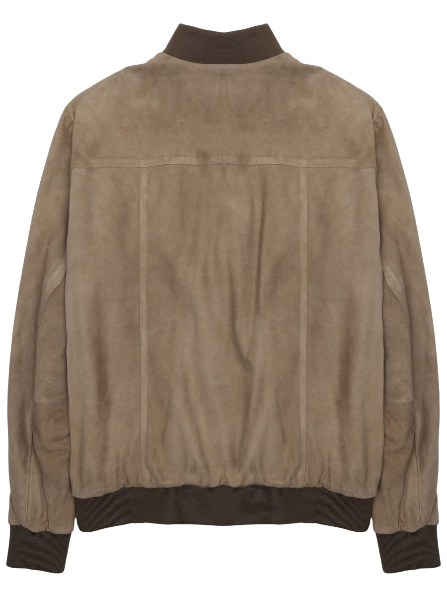 Low Brand Giacca Bomber In Suede