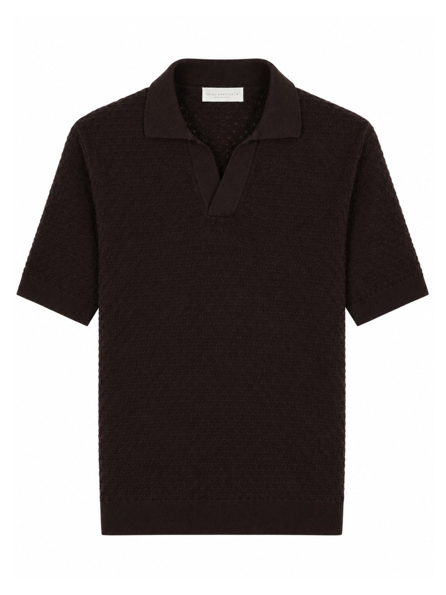 Luigi Gentile Polo "Capri" In Crochet Di Cotone