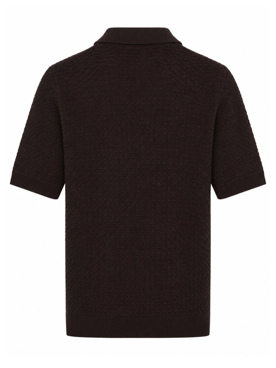 Luigi Gentile Polo "Capri" In Crochet Di Cotone