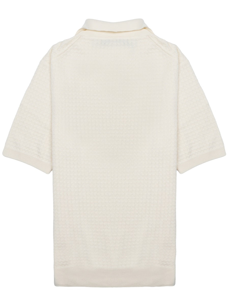 Luigi Gentile Polo "Capri" In Crochet Di Cotone