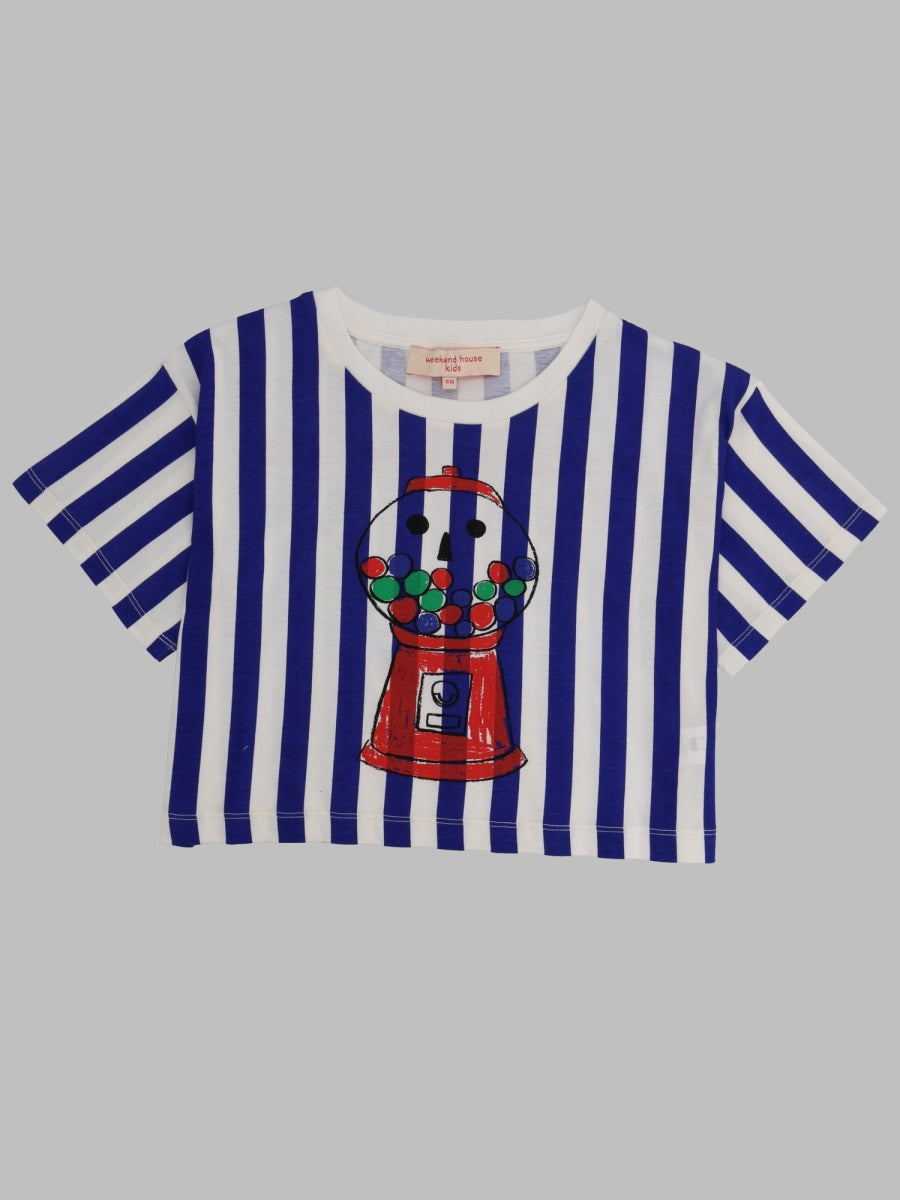 Weekend House Kids Gum Stripes Crop T Shirt