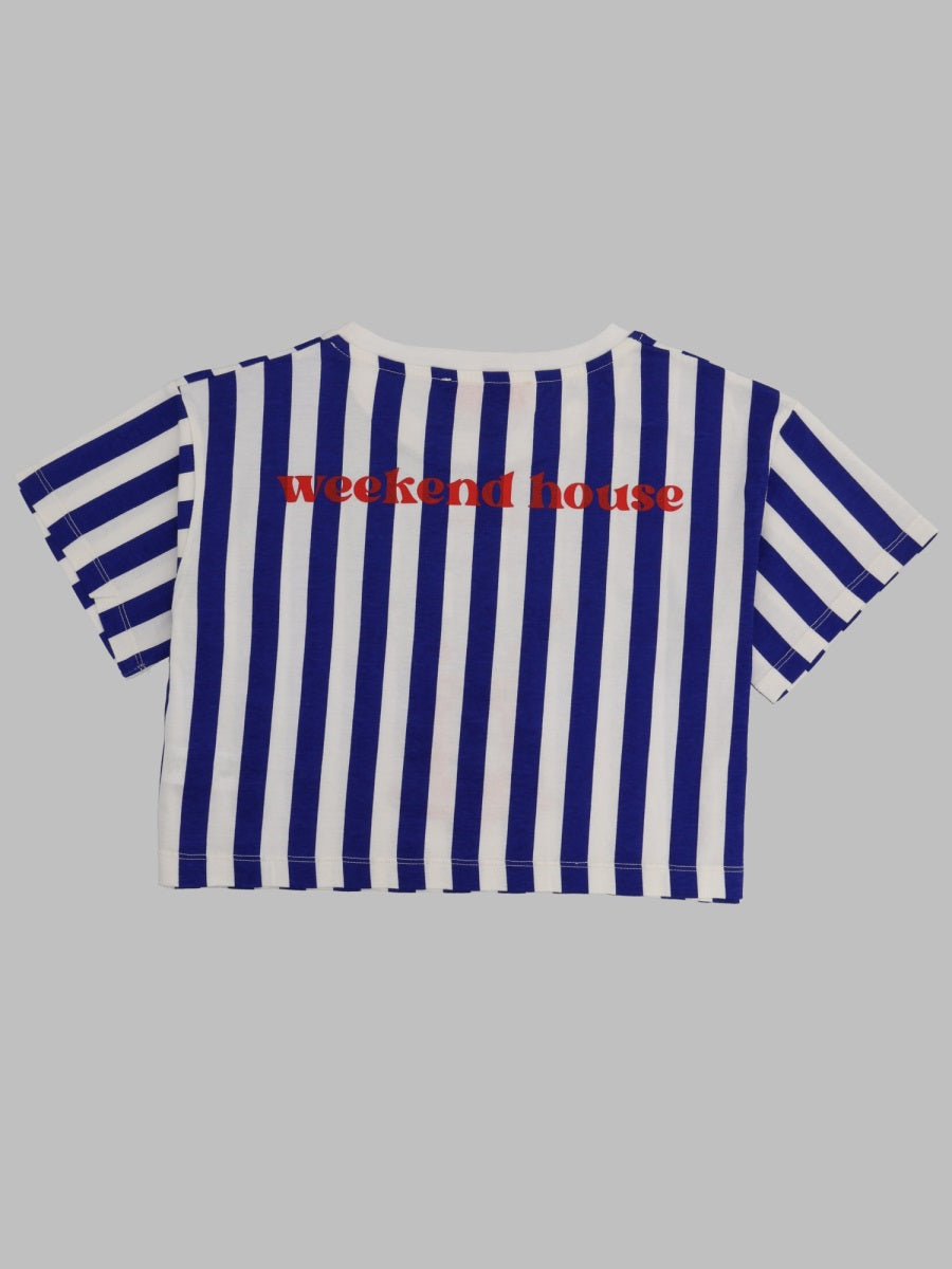 Weekend House Kids Gum Stripes Crop T Shirt