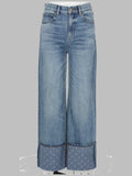 Tory Burch Jeans A Gamba Dritta Con Risvolto A Contrasto