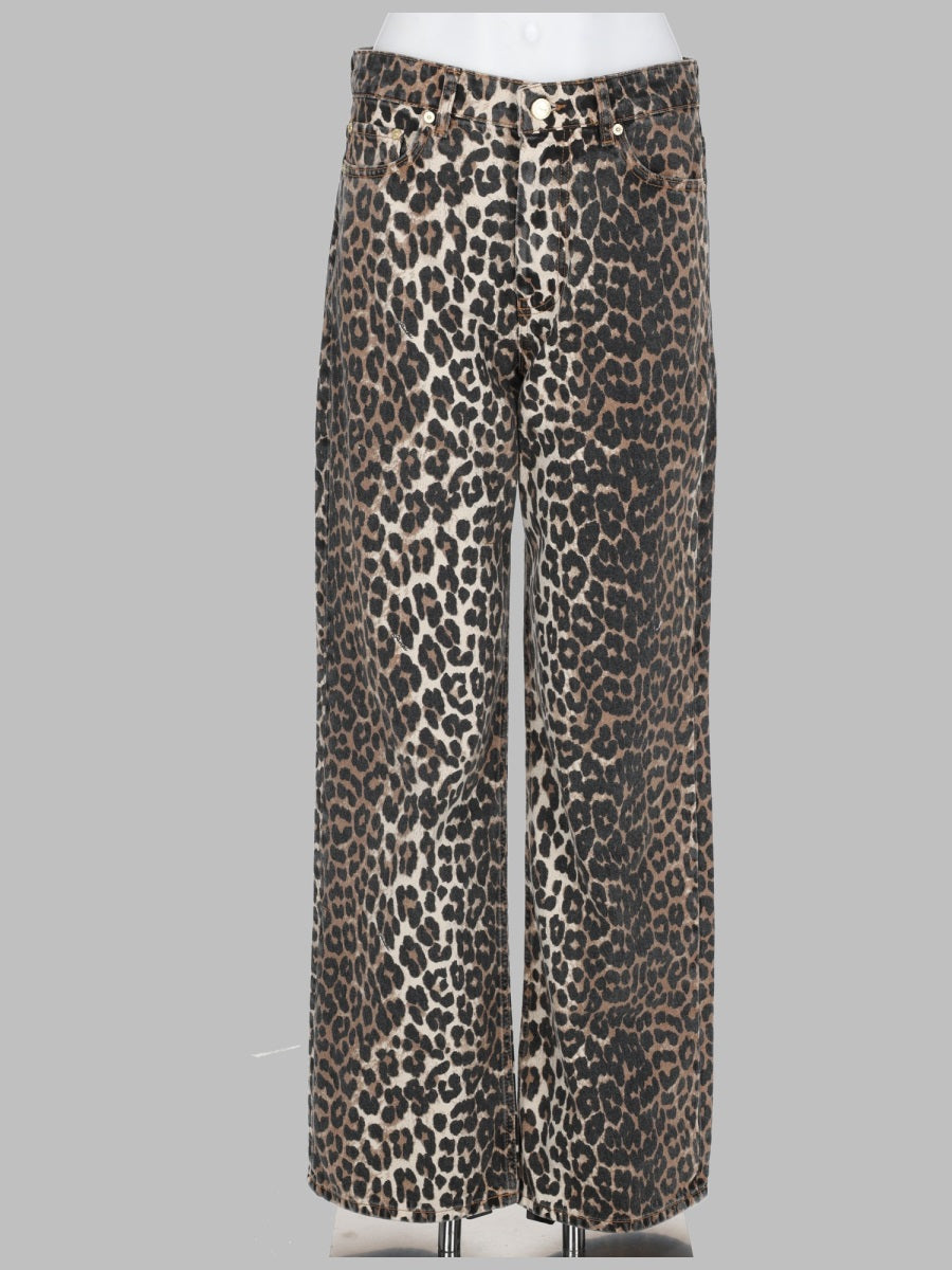 Ganni Jeans Con Stampa Animalier