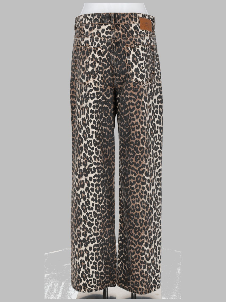Ganni Jeans Con Stampa Animalier