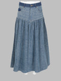Ganni Gonna In Denim Patchwork