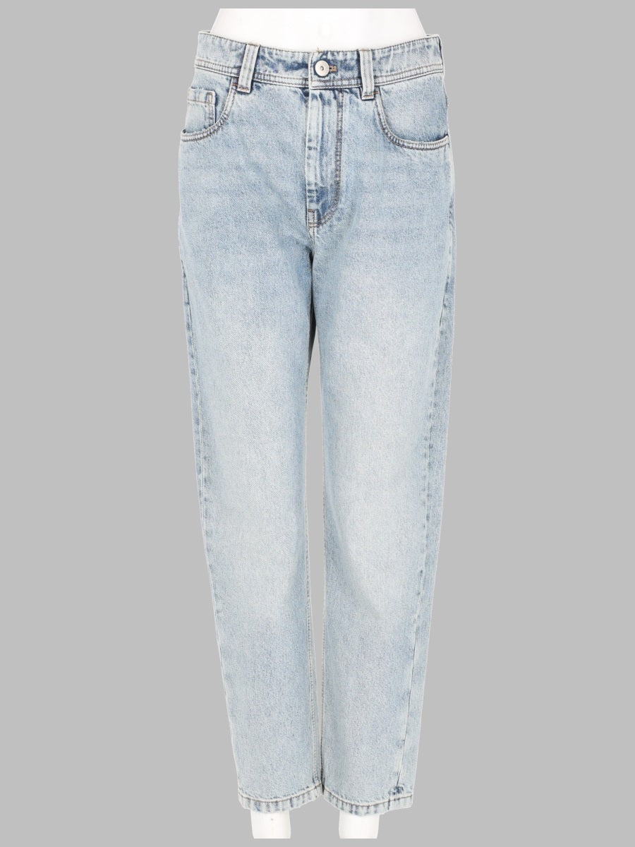 Brunello Cucinelli Pantalone Baggy Tapered In Denim Authentic