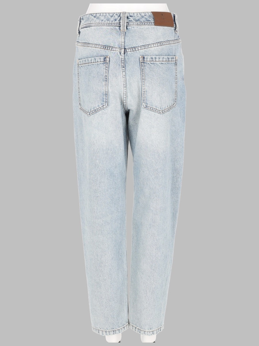 Brunello Cucinelli Pantalone Baggy Tapered In Denim Authentic