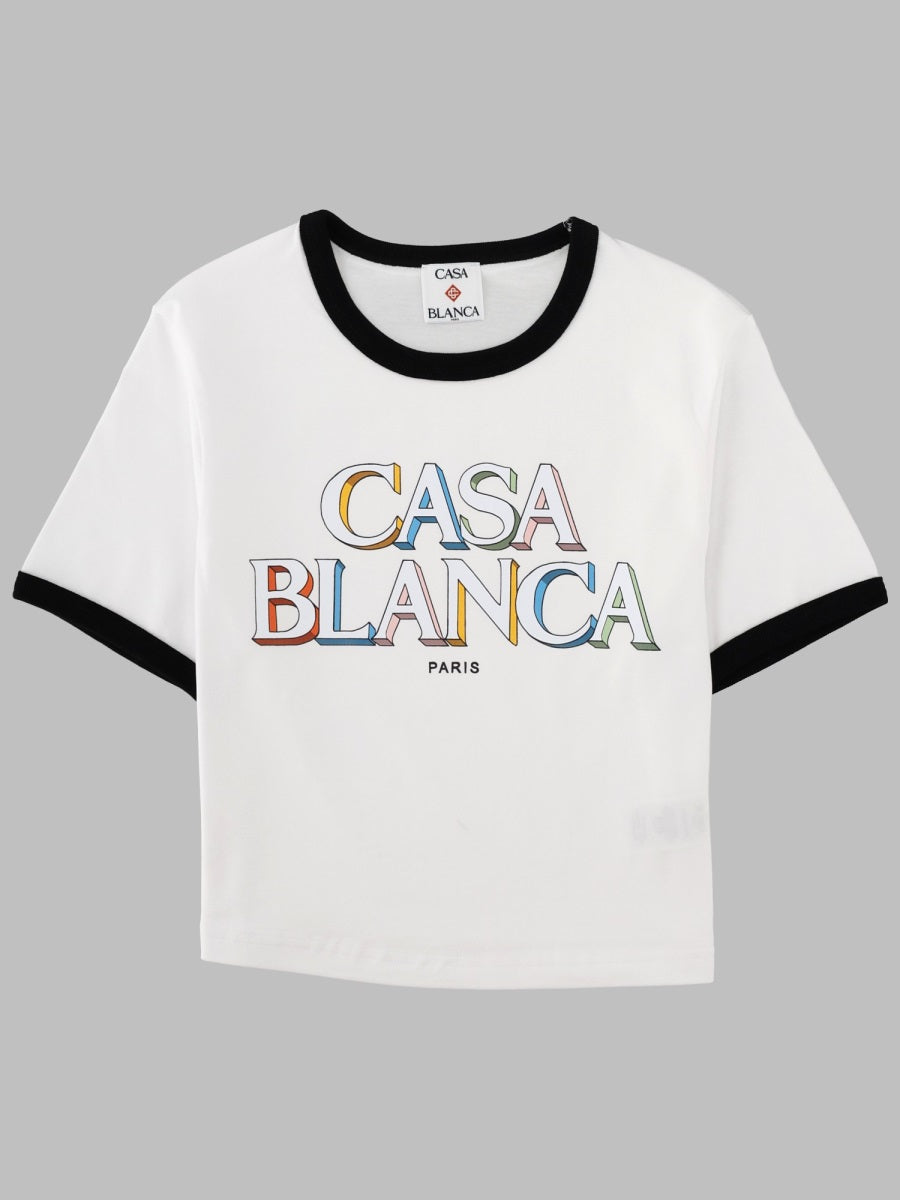 Casablanca T Shirt "Stacked Logo"