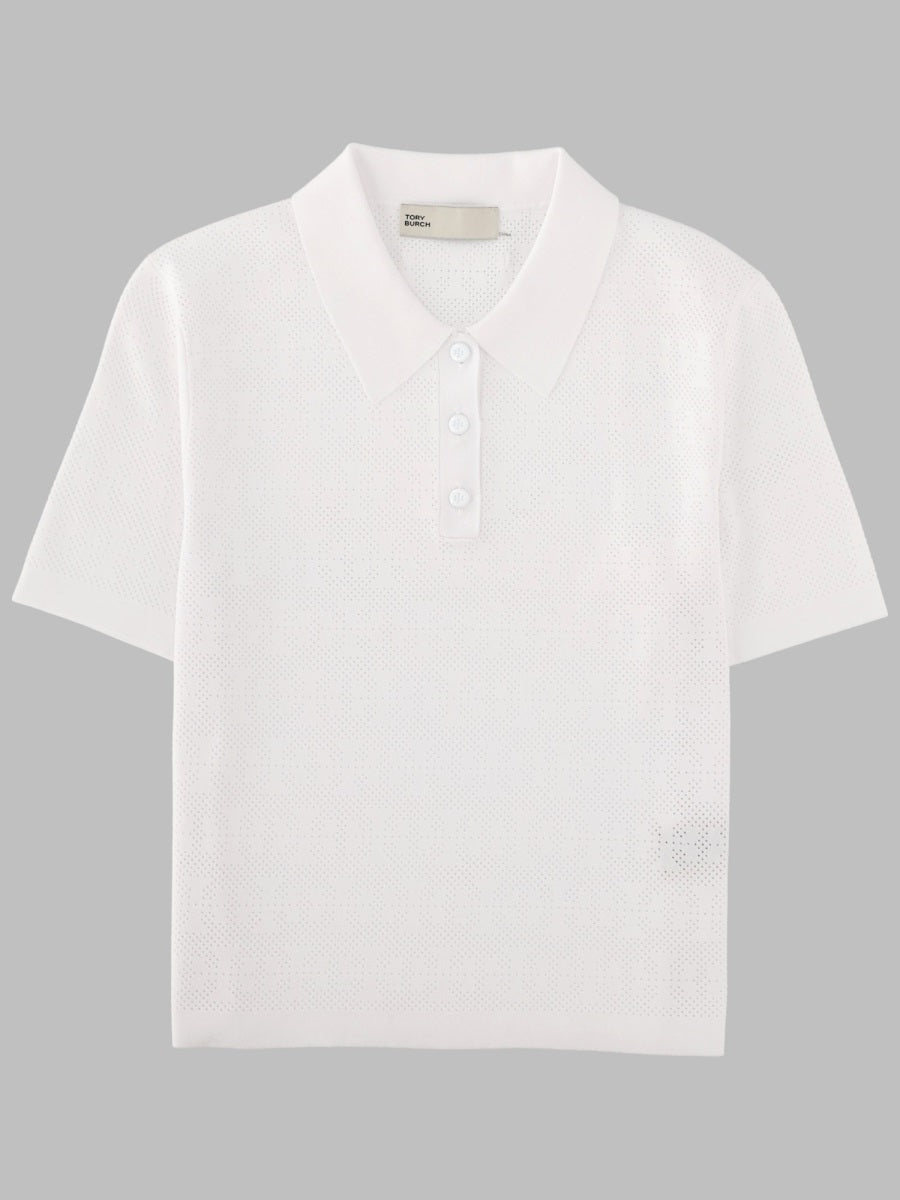 Tory Burch Polo In Viscosa Pointelle