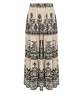 Pahiesa Formentera Ecru And Black Long Skirt