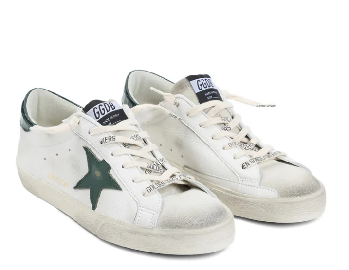 Golden Goose Super Star Nappa Upper Suede Toe And Tongue Leather Star Printed Leather Heel