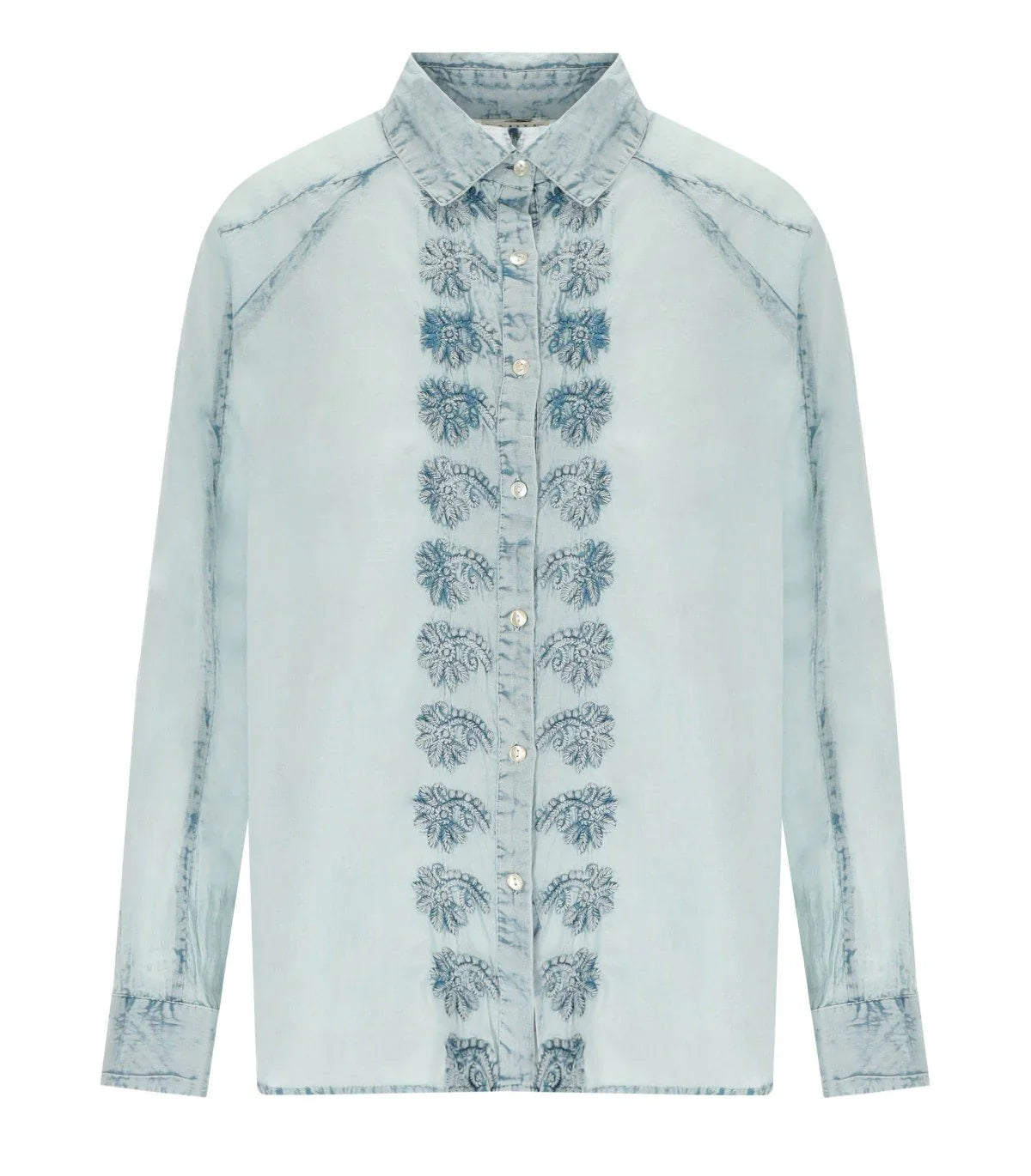 Pahiesa Formentera Light Blue Embroidered Shirt
