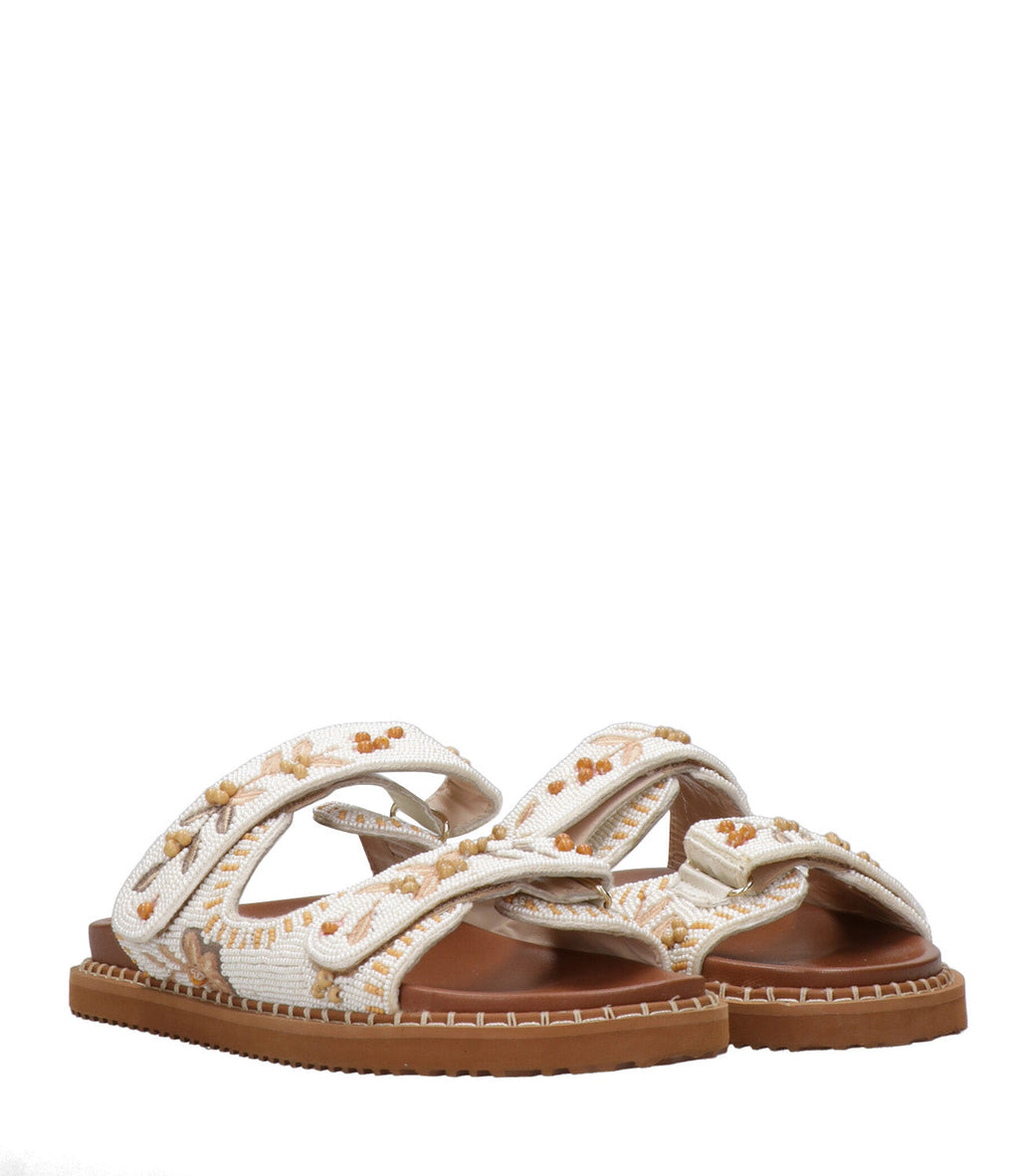 De Siena Shoes Sandals White+Ocre