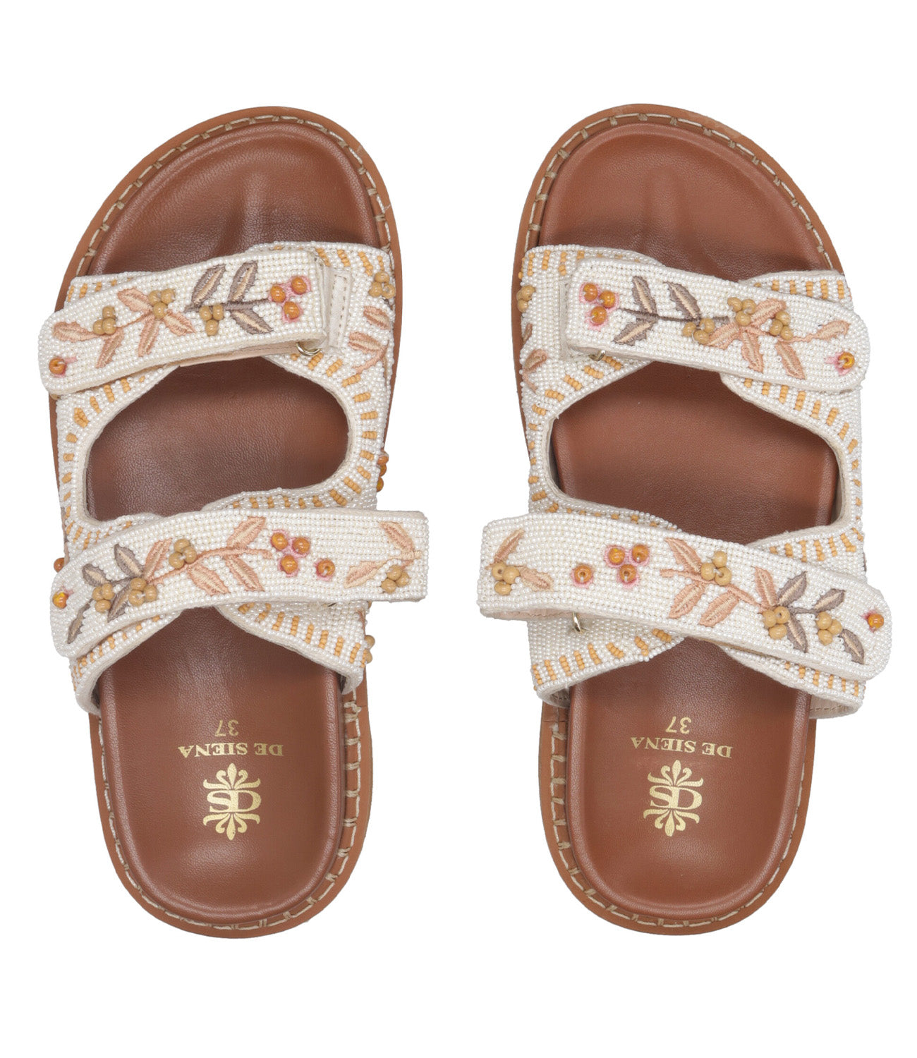 De Siena Shoes Sandals White+Ocre