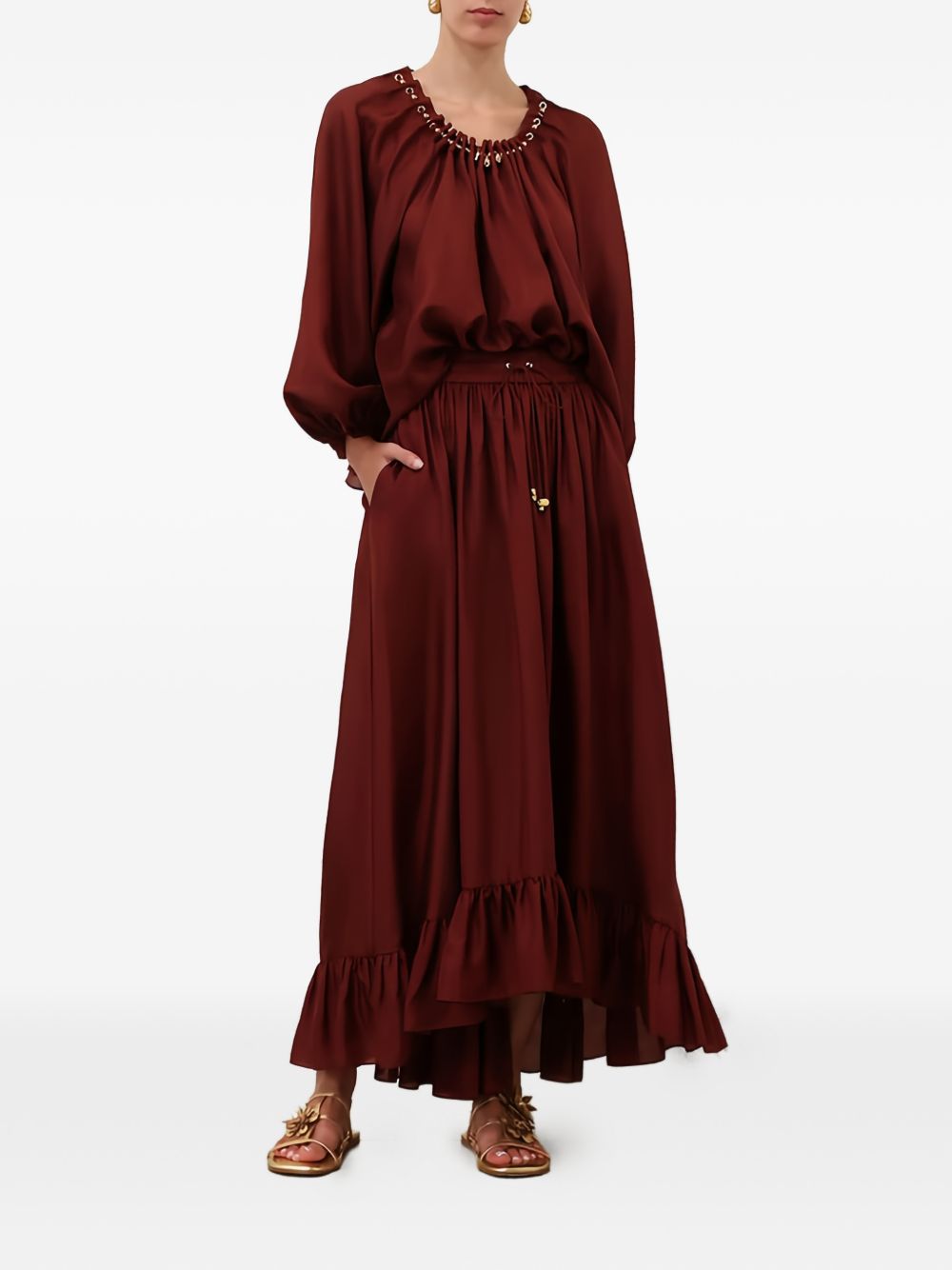 Zimmermann Aster Silk Maxi Skirt