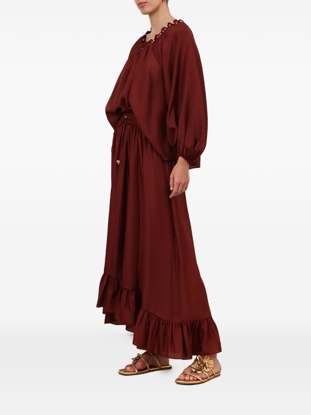 Zimmermann Aster Silk Maxi Skirt